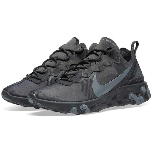 Nike React Element 55 Triple Black — UK 3 | EU 35.5 | US 3.5 — Side View
