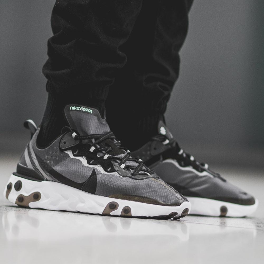 Nike React Element 87 Black White — UK 3 | EU 35.5 | US 3.5 — Alternate View 8