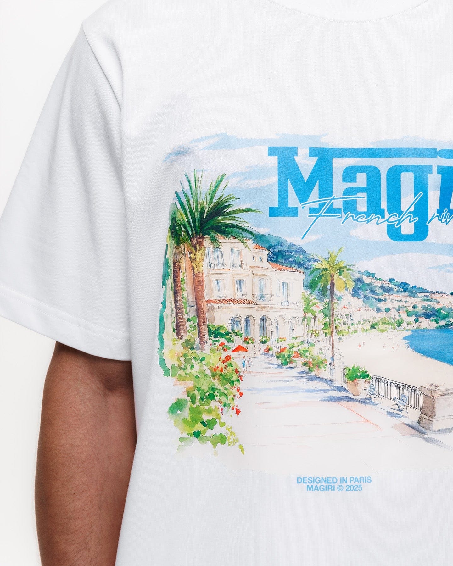 Magiri Rivera Printed T-Shirt 'White' — White — Size S — Lifestyle View