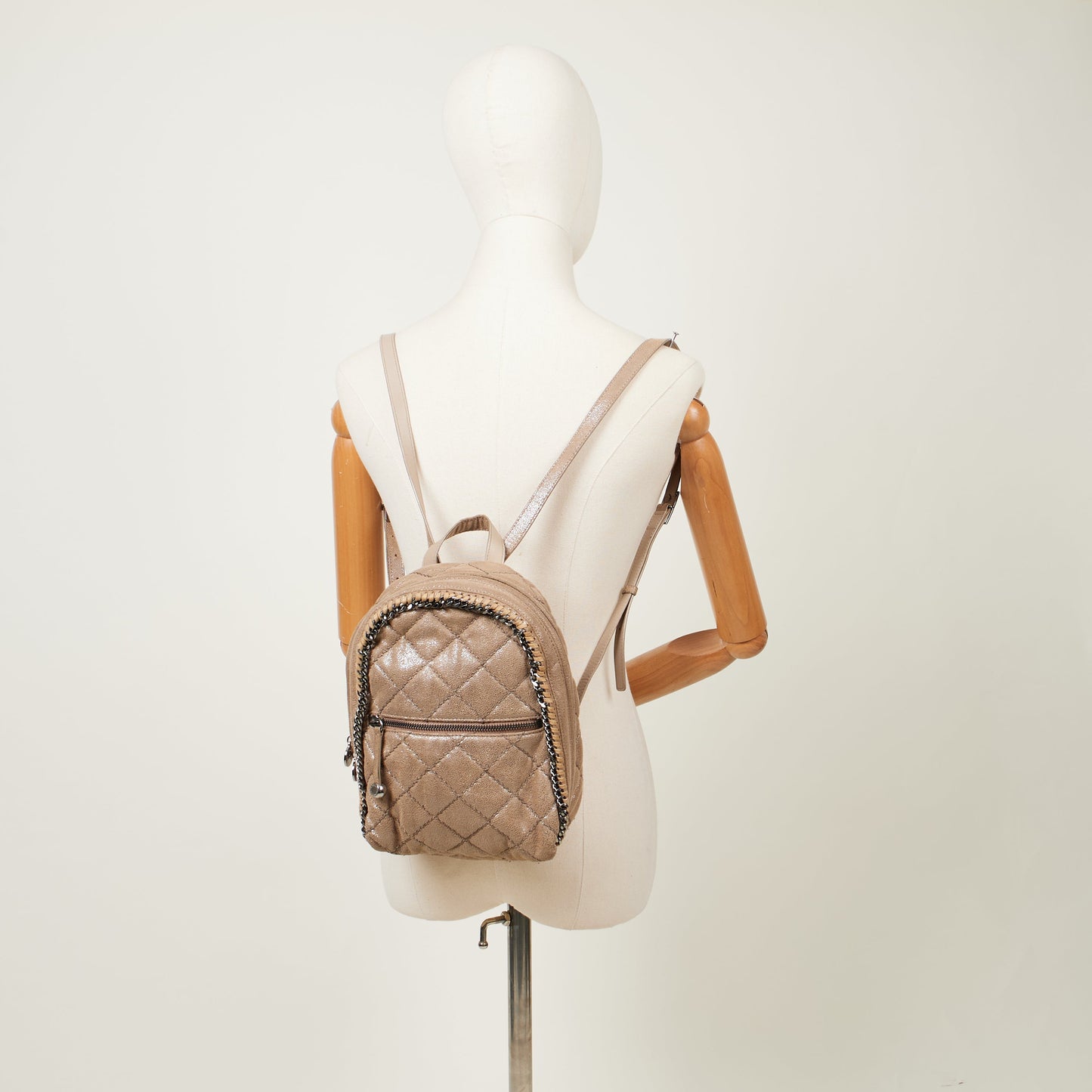 Stella McCartney Backpack Falabella Go Backpack in Metallic, Vegan Leather — Alternate View 16