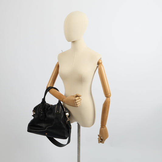 Mulberry Top Handle Alice in Black, Calfskin Leather — Side View