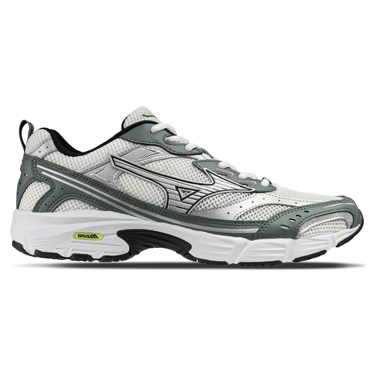 Mizuno MXR Sport 'Snow White Silver Balsam Green' — UK 4 | EU 36.5 | US 5 — Side View