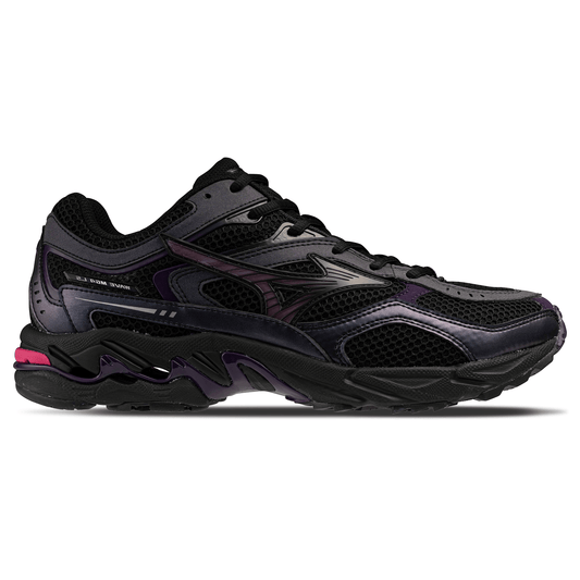 Mizuno Wave Mustang LS Sport 'Black Fuchsia Purple Blackberry Cordial' — UK 4 | EU 36.5 | US 5 — Side View