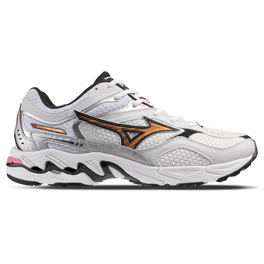 Mizuno Wave Mustang LS OG 'White Artisan's Gold Galaxy Silver' — UK 4 | EU 36.5 | US 5 — Side View