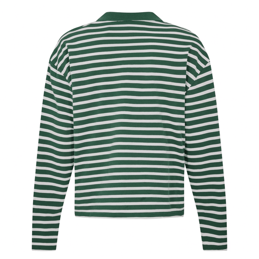 Summit Pique Long Sleeve Polo 'Forest White' — XXS — Side View