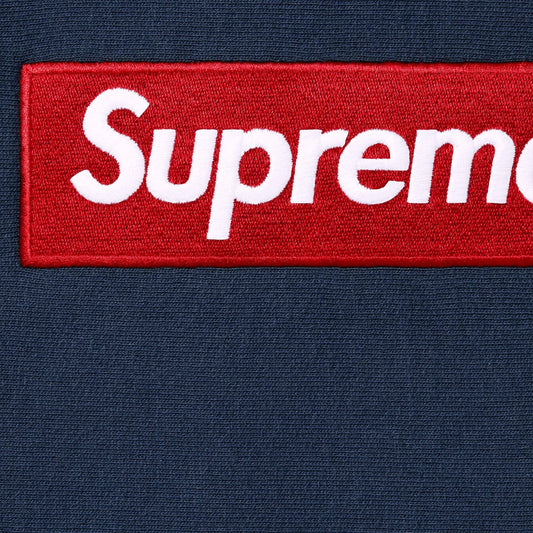 Supreme Box Logo Hoodie FW24 'Navy' — XXS — Side View