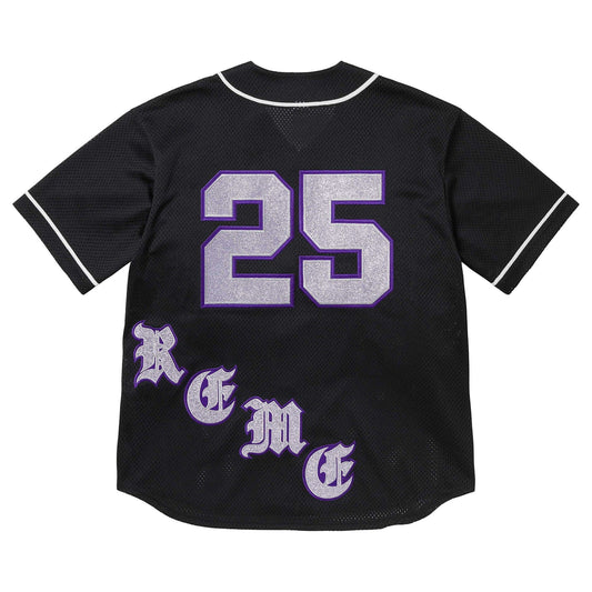 Supreme Old English Baseball Jersey 'Black' — XXS — Side View