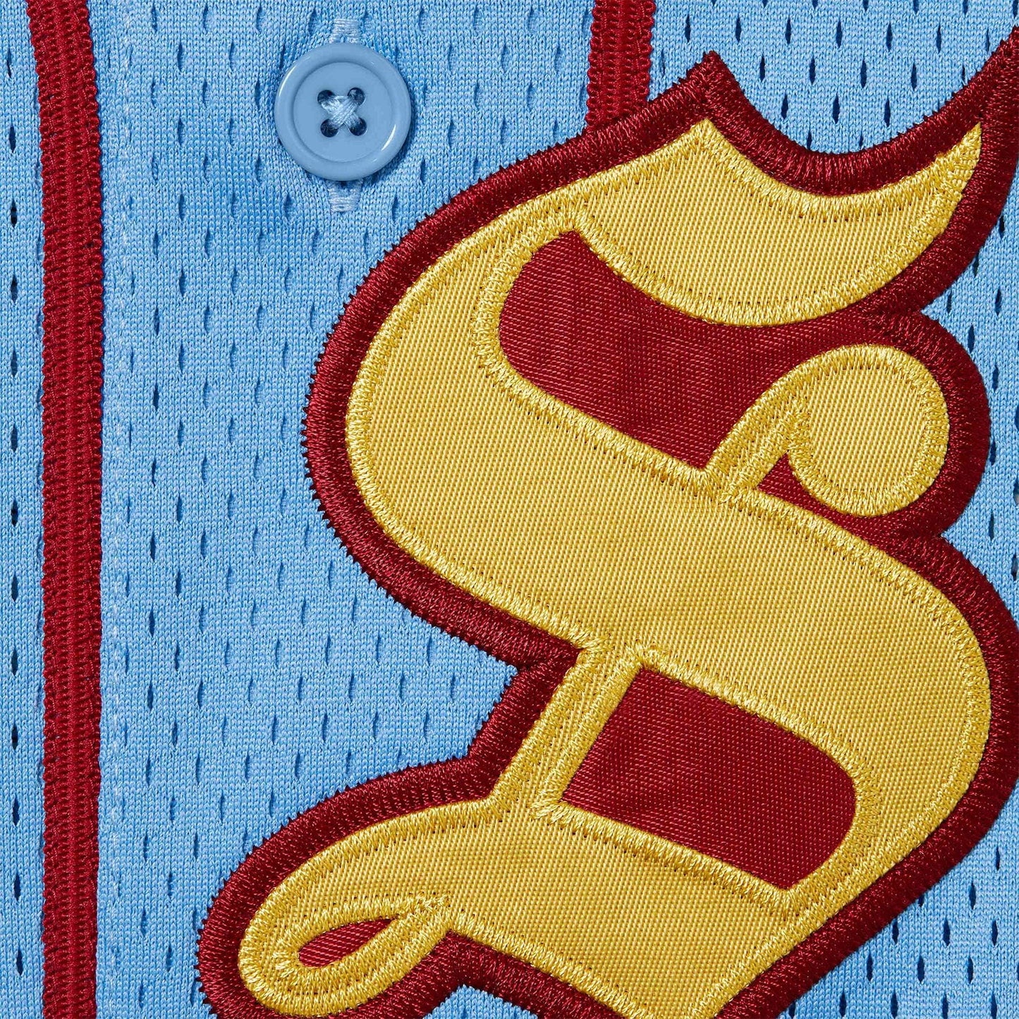 Supreme Old English Baseball Jersey 'Light Blue' — XXS — Back View