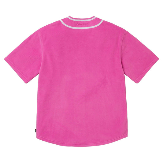Supreme Polartec Baseball Jersey 'Pink' — XXS — Side View