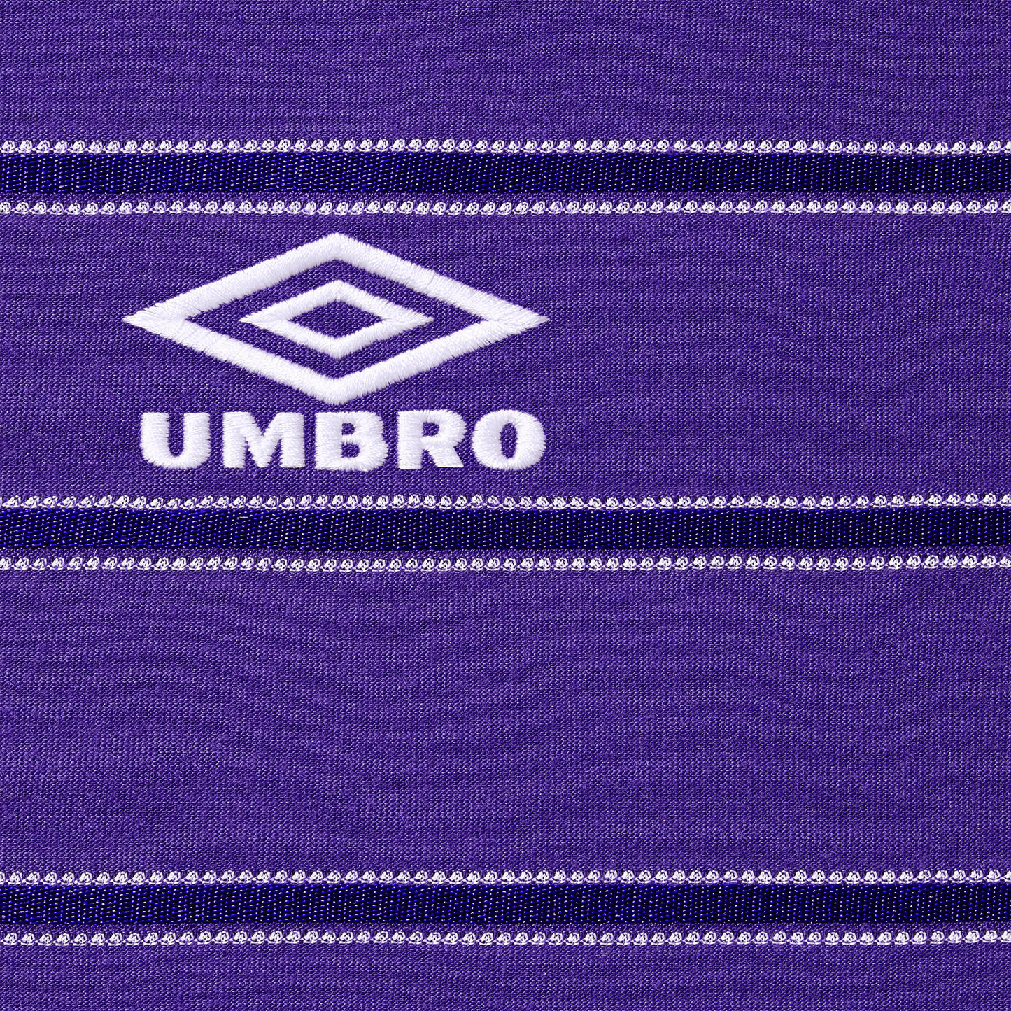 Supreme x Umbro Stripe Soccer Jersey 'Purple' — XXS — Side View