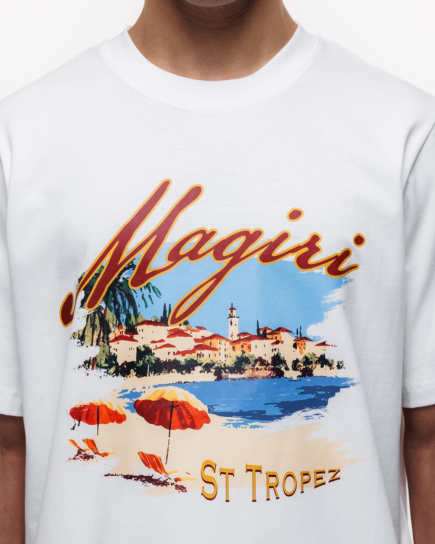 Magiri St. Tropez Printed T-Shirt 'White' — White — Size S — Lifestyle View
