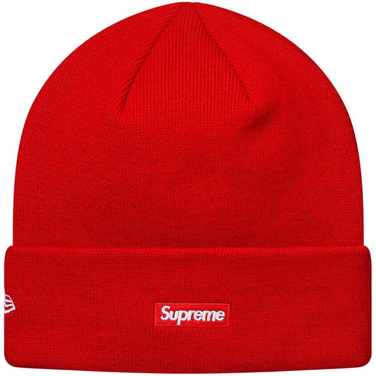 Supreme New Era S Logo Beanie Red — Side View