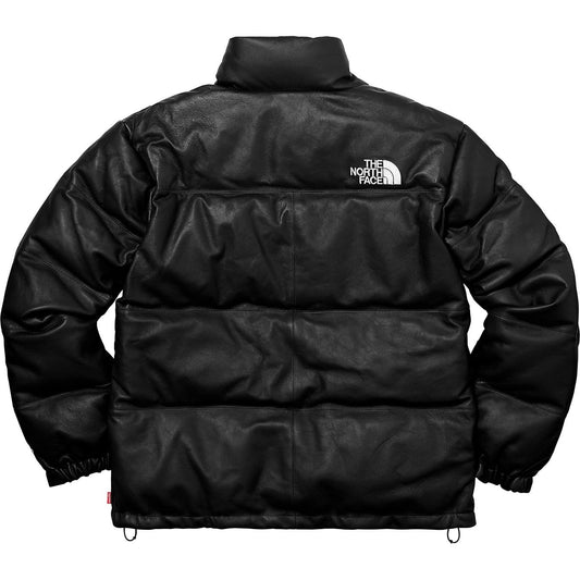 Supreme-The North Face Leather Nuptse Jacket - Black — XXS — Side View