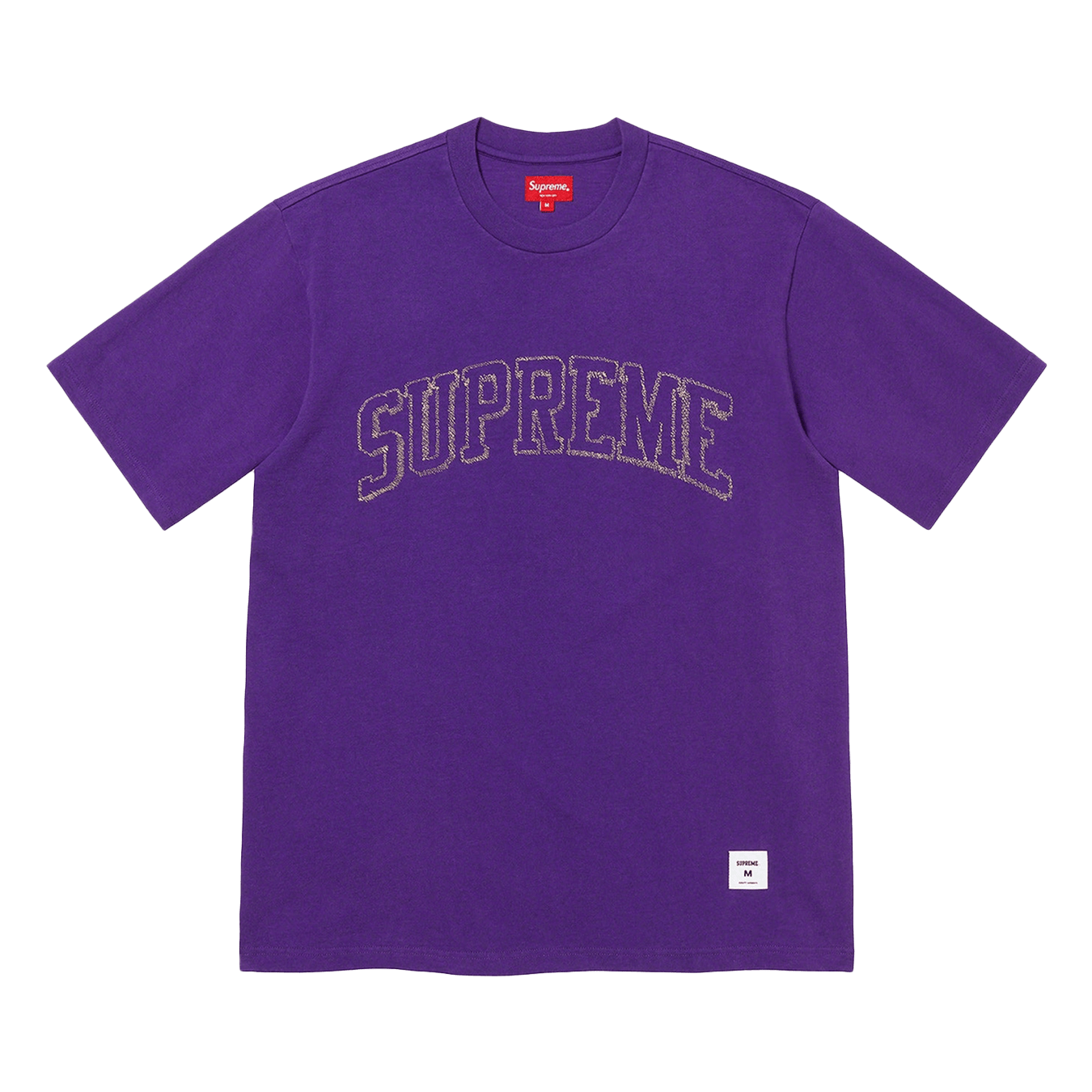 Supreme Sketch Embroidered S/S Top Purple — XXS — Front View