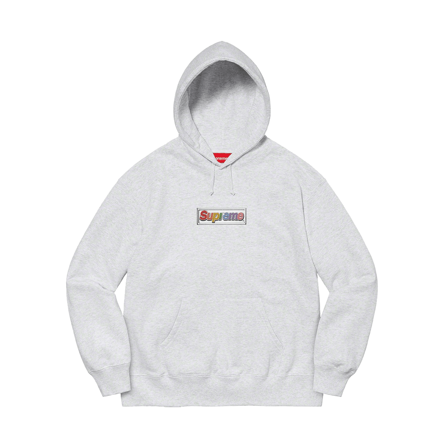 Supreme Bling Box Logo Hooded Sweatshirt 'Ash Grey' — XXS — Front View