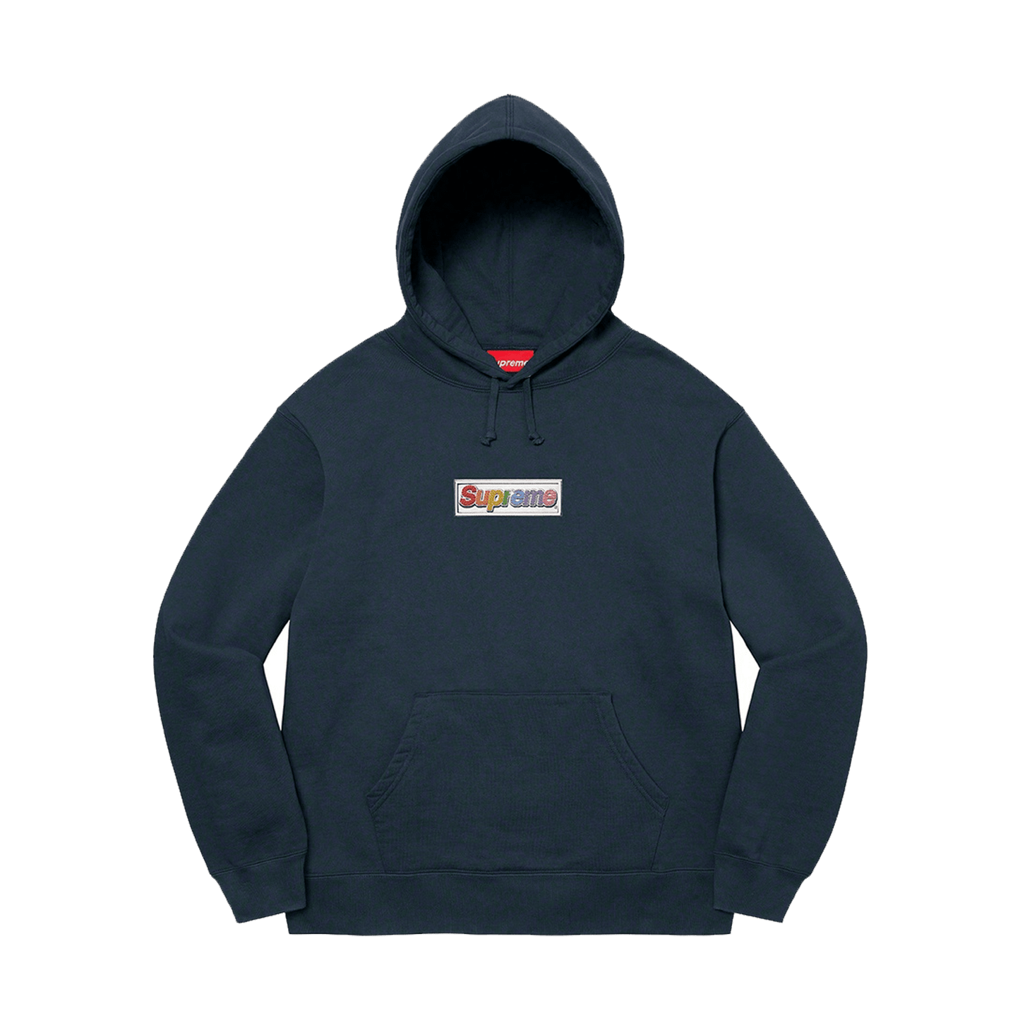 Supreme Bling Box Logo Hooded Sweatshirt 'Navy' — XXS — Front View