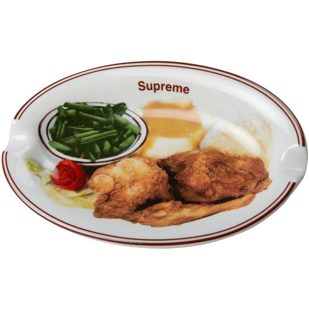 Supreme Chicken Dinner Plate Ashtray White — Front View