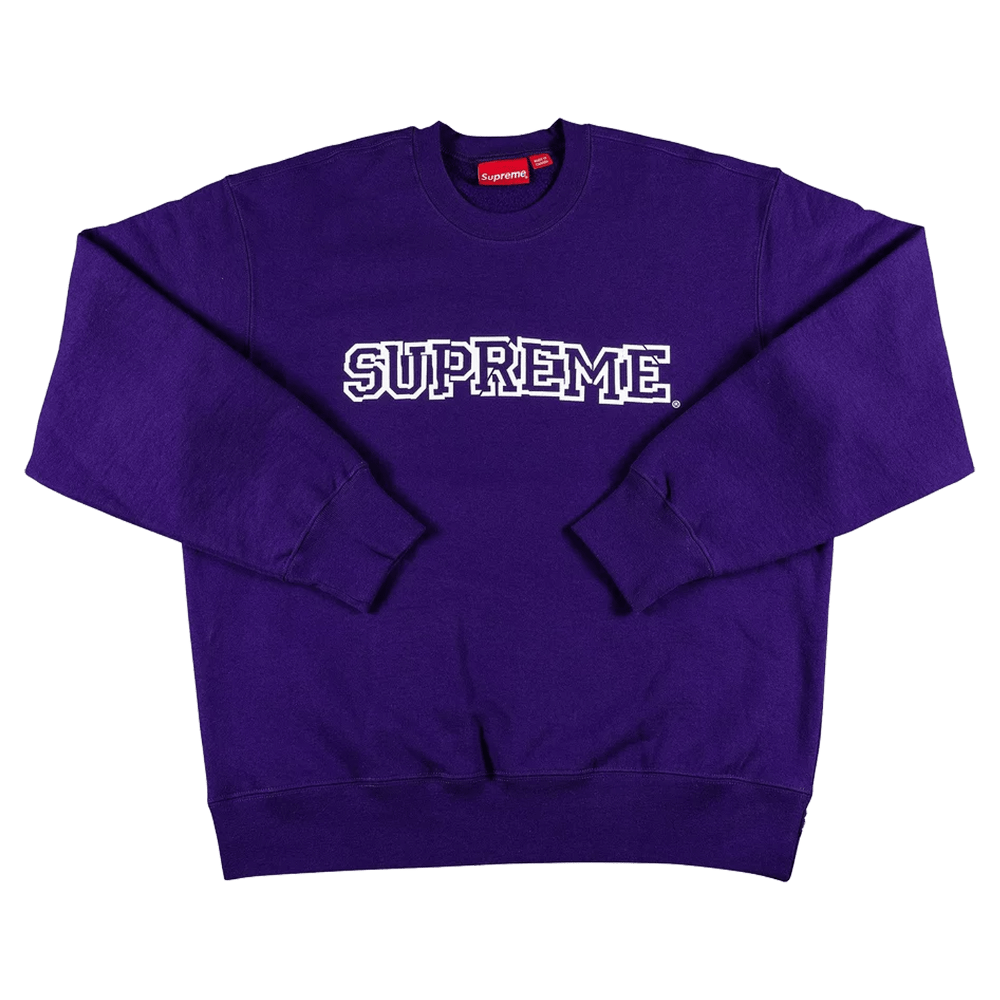 Supreme Shattered Logo Crewneck 'Purple' — XXS — Front View