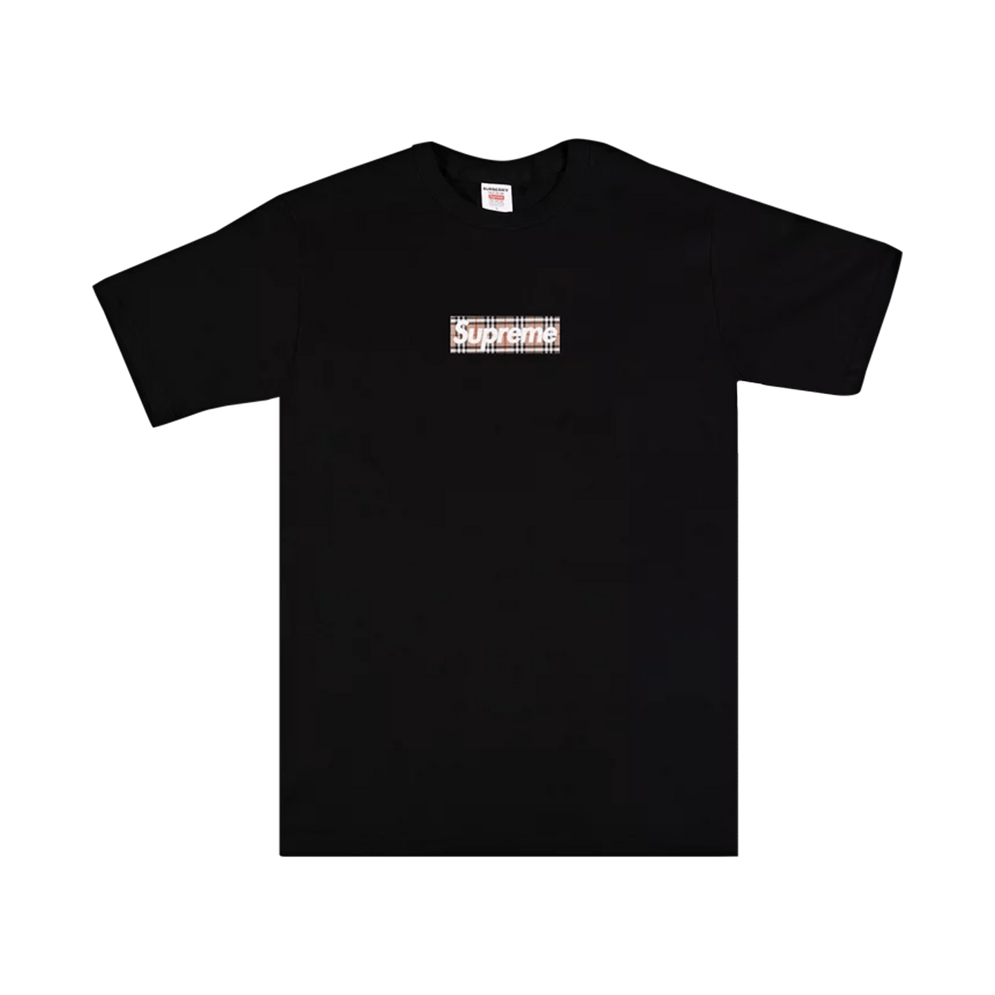 Supreme x Burberry Box Logo Tee 'Black' — XXS — Front View
