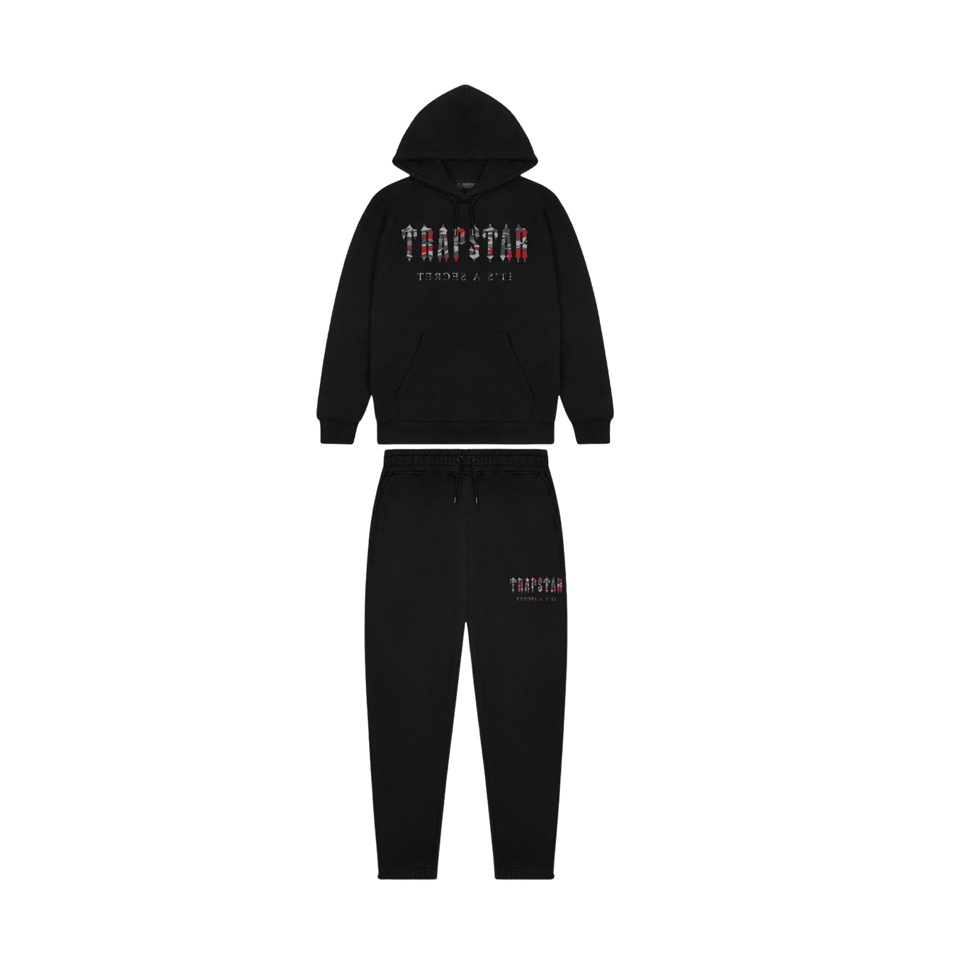 Trapstar Decoded Camo Tracksuit 'Infrared Edition' — XXS — Front View