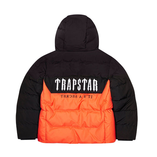 Trapstar Decoded Puffer 25 'Black Orange' — XXS — Side View