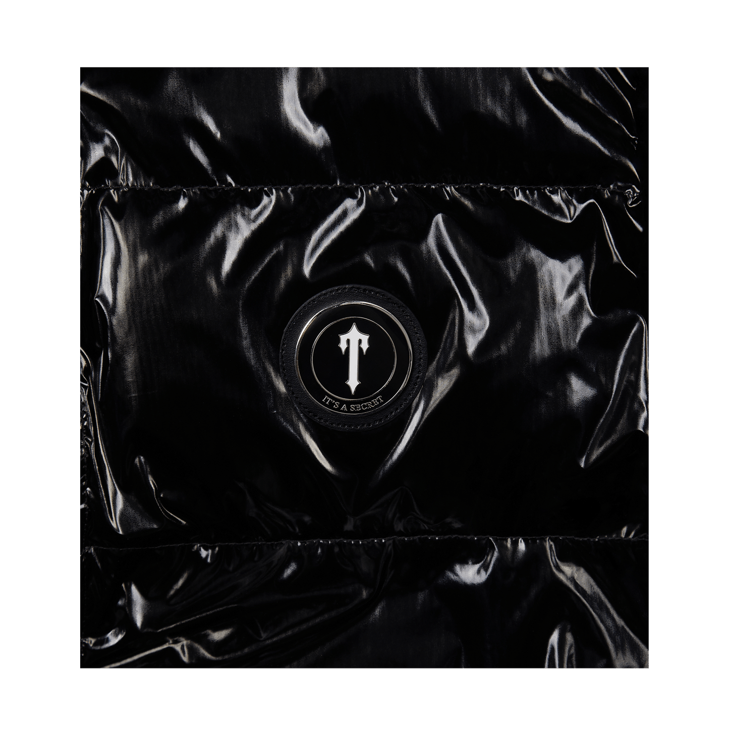 Trapstar Women's Irongate Puffer Jacket - Shiny Black — XXS — Top View