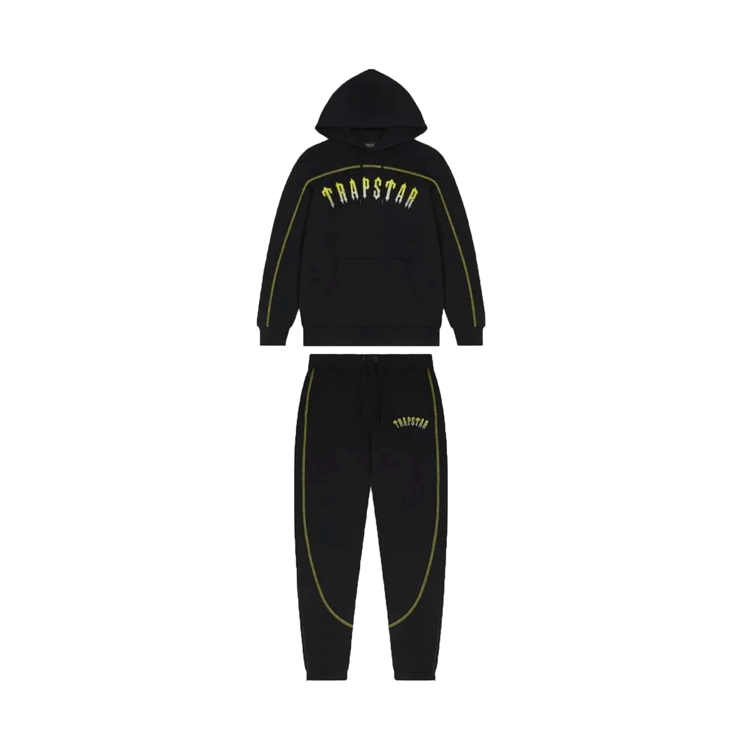 Trapstar x Central Cee Tracksuit Black Yellow — XXS — Front View