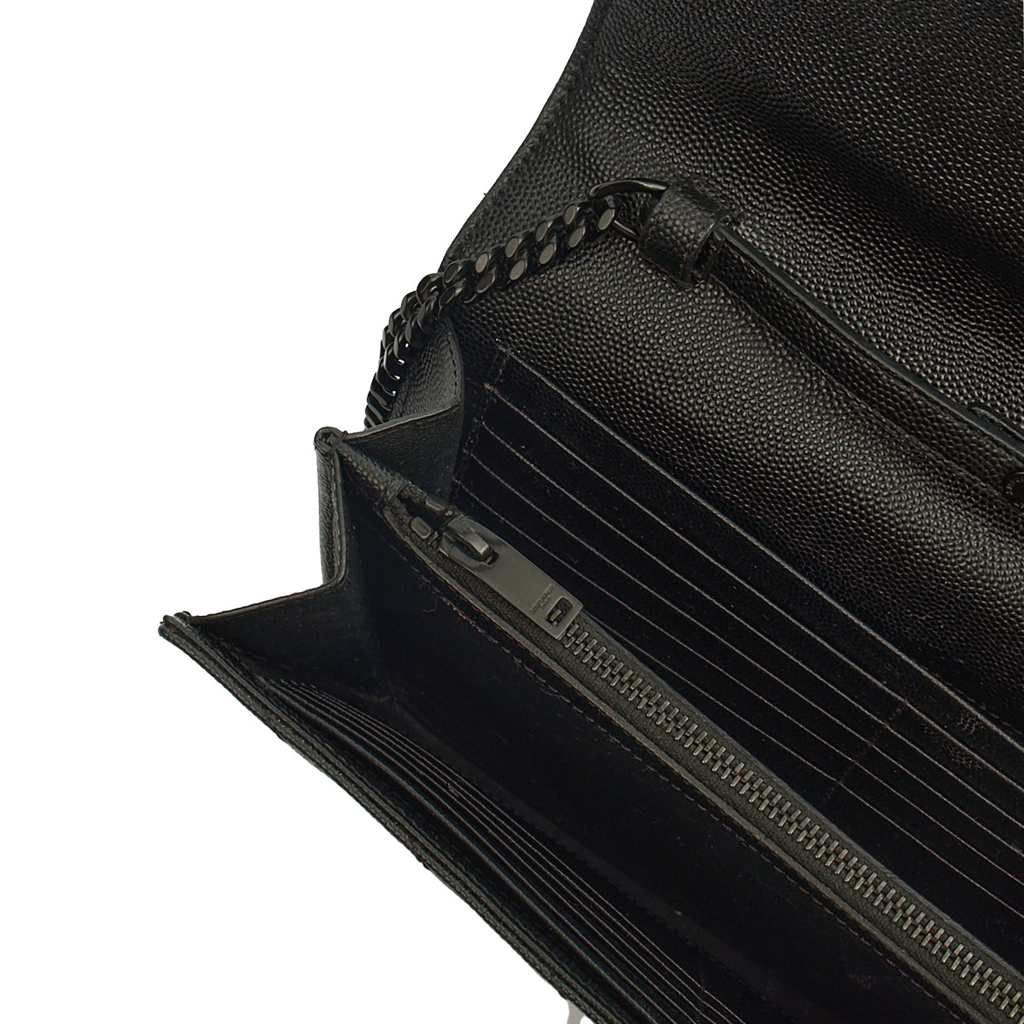 Saint Laurent Cross Body Envelope Chain Wallet in Black, Leather — Alternate View 7