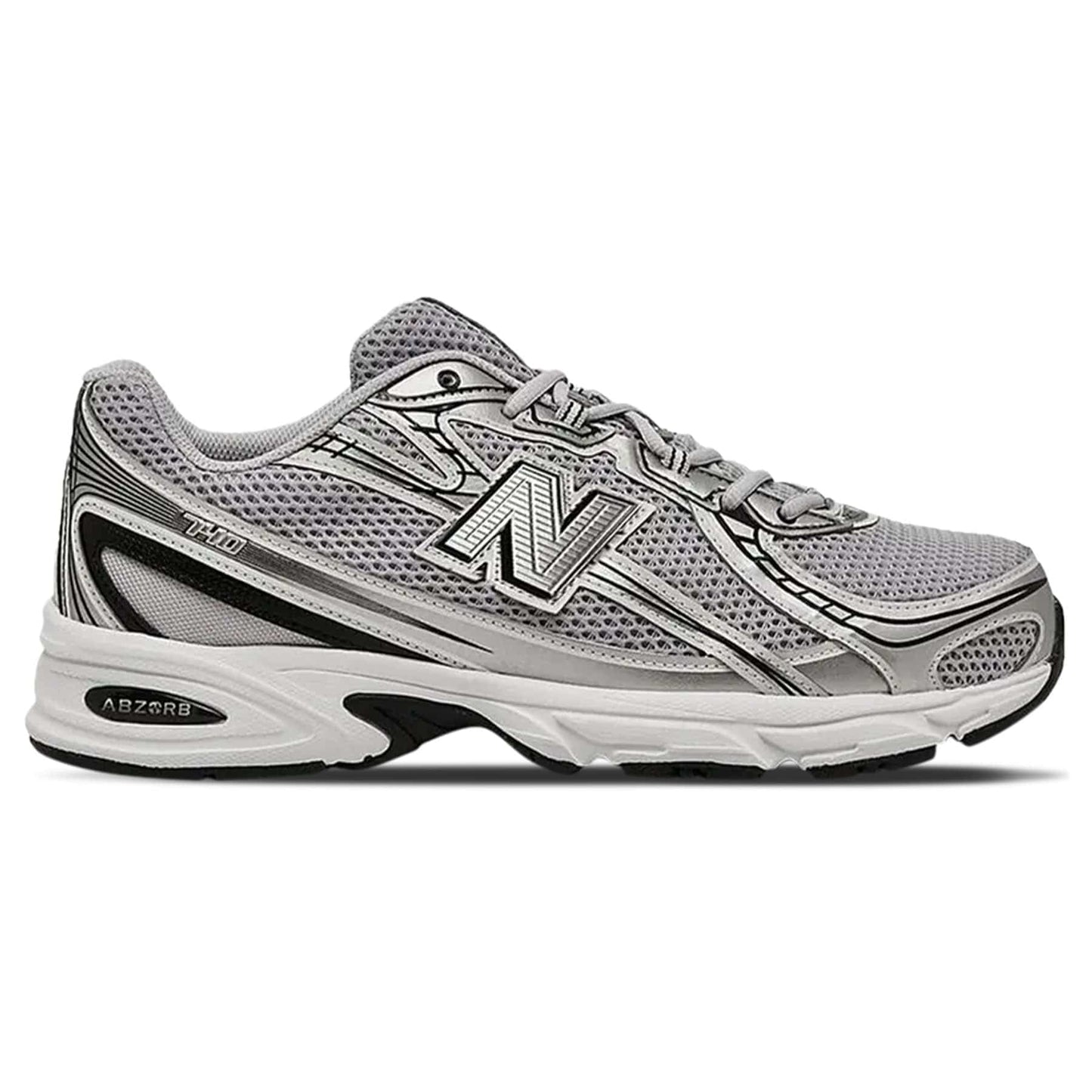 New Balance 740 'Pearl Grey' — UK 3.5 | EU 36 | US 4 — Side View