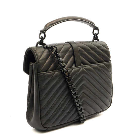 Saint Laurent Cross Body College - Medium in Black, Leather — Side View