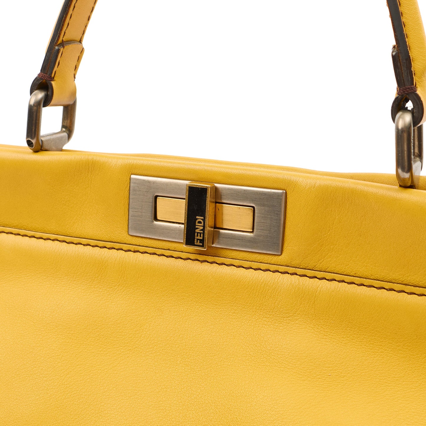 Fendi Tote Peekaboo - Medium in Yellow, Leather — Alternate View 12