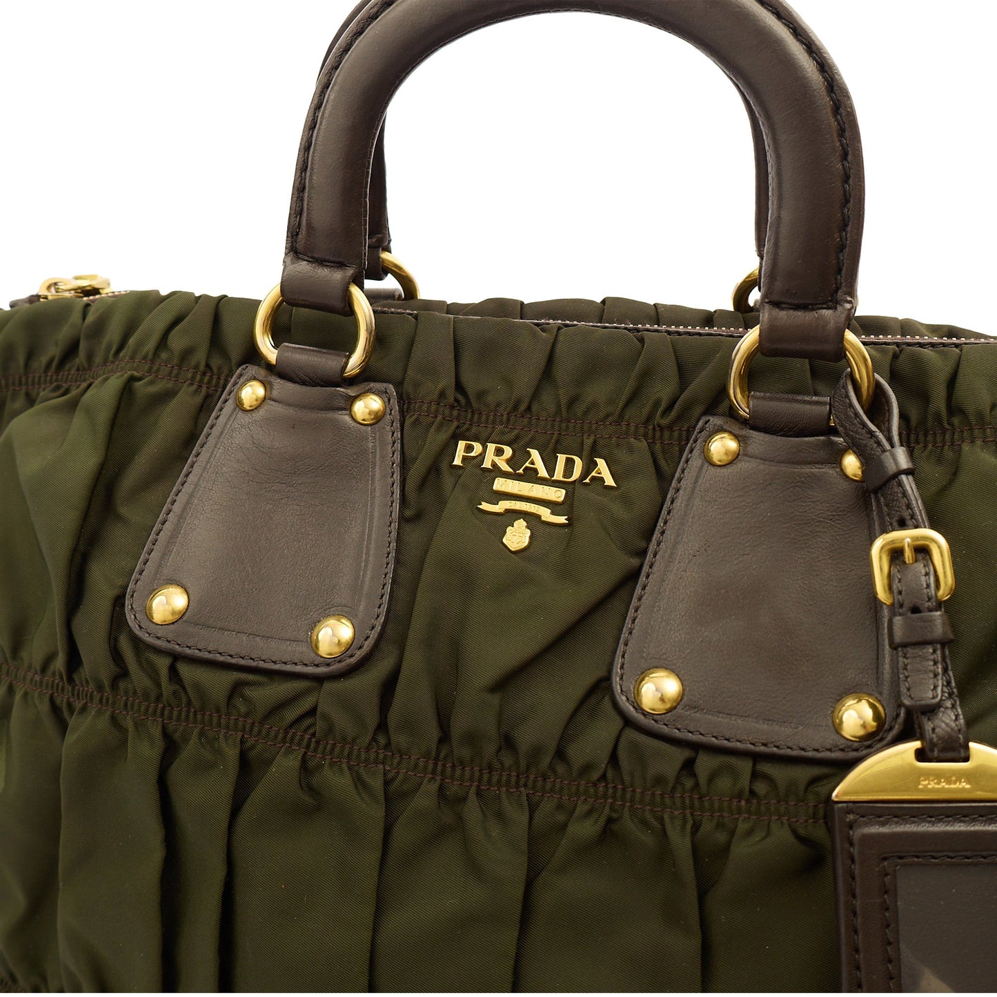 Prada Tote Lux Tote in Green, Nylon — Alternate View 12