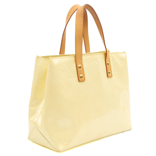Louis Vuitton Tote Reade MM in Yellow, Miroir Vernis — Side View