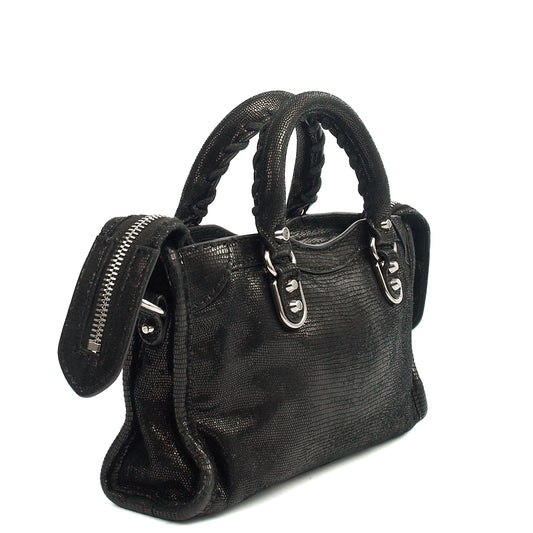 Balenciaga Mini Bag Classic City - Mini in Black, Fabric — Side View