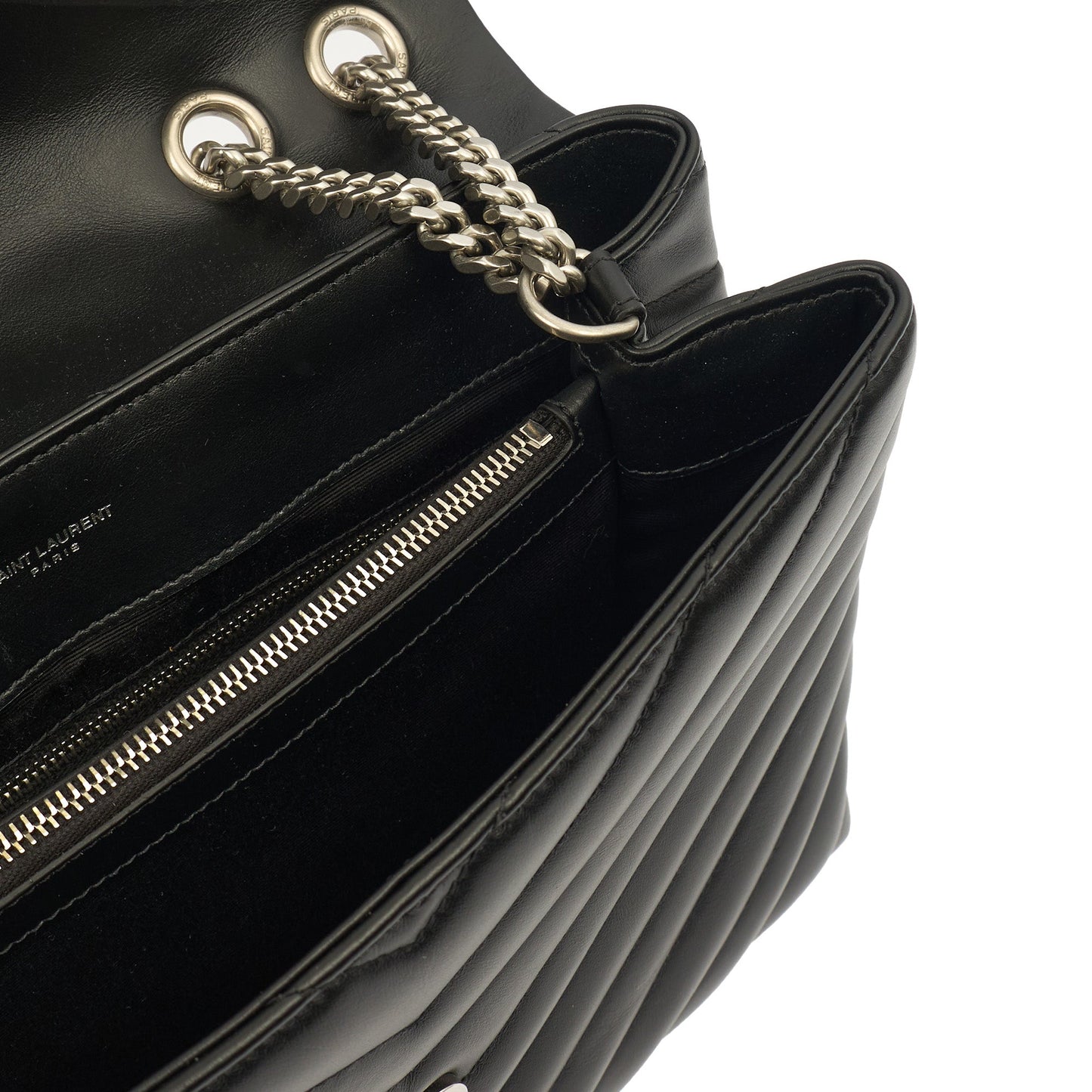 Saint Laurent Shoulder Bag Lou Lou - Medium in Black, Leather — Alternate View 7