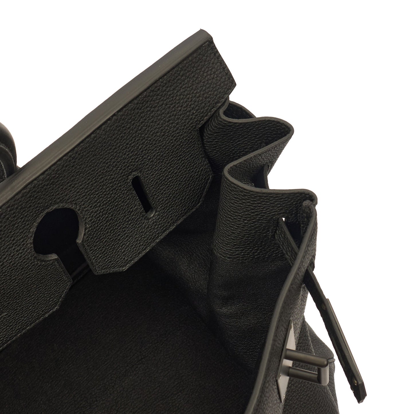 Hermes HAC 40 (Haut à Courroies) in Black, Togo Leather with So Black Hardware — Alternate View 13