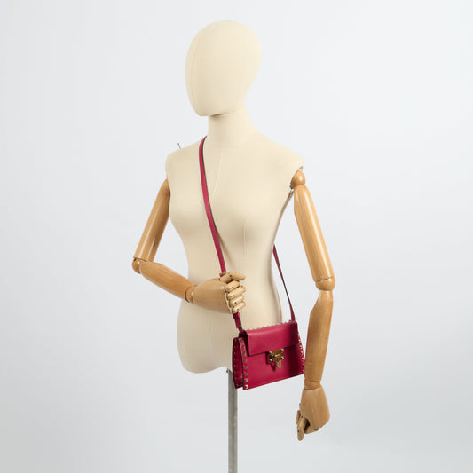Valentino Cross Body Free Rockstud Bag - Small in Pink, Calfskin — Side View