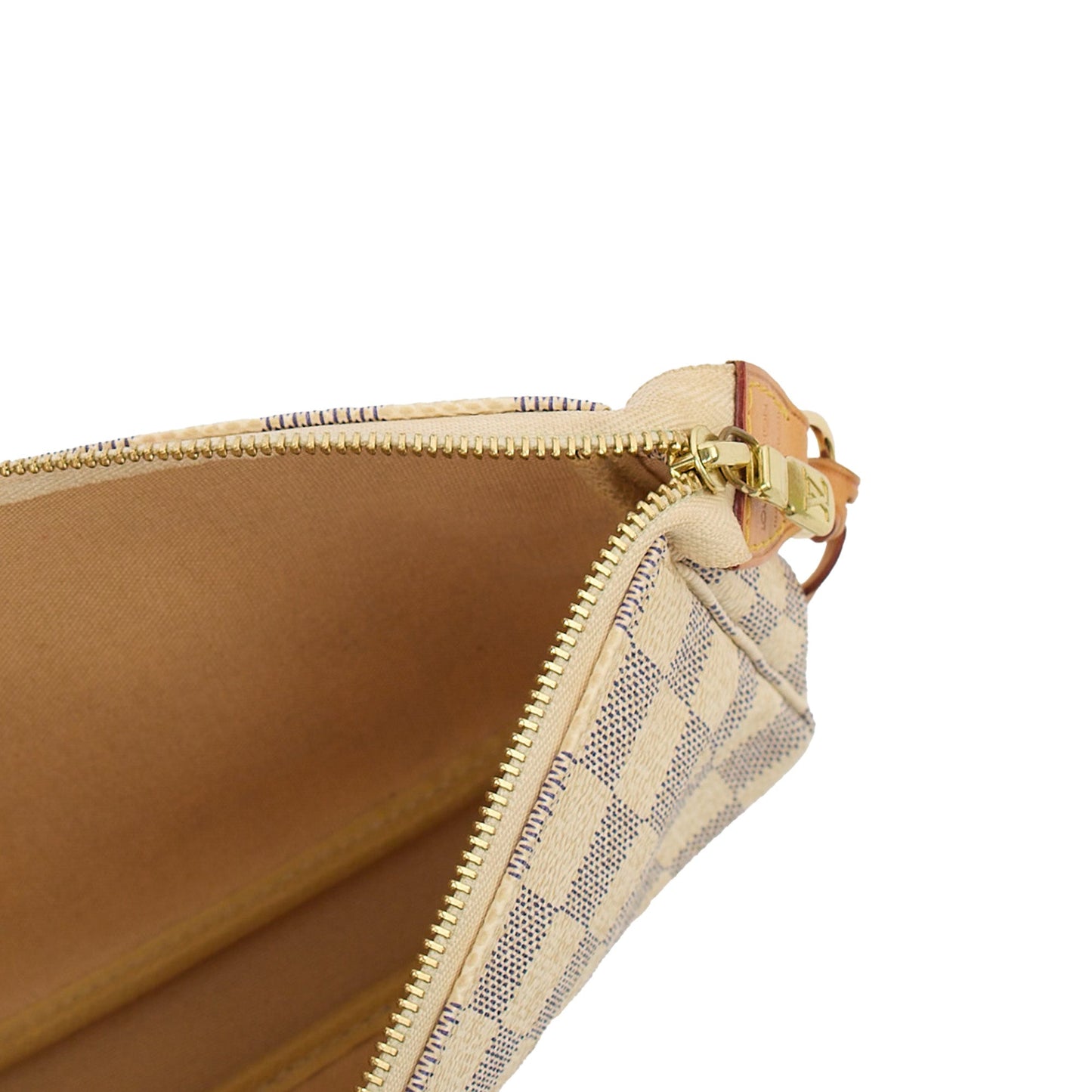 Louis Vuitton Shoulder Bag Pochette in Damier Azur, Canvas — Lifestyle View