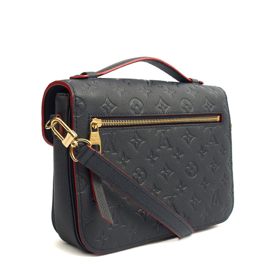 Louis Vuitton Cross Body Pochette Metis in Blue , Empreinte Leather — Side View