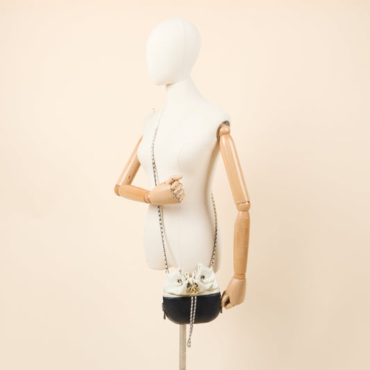 Chanel Bucket Bag Gabrielle Bucket Bag in White, Calfskin Leather — Side View