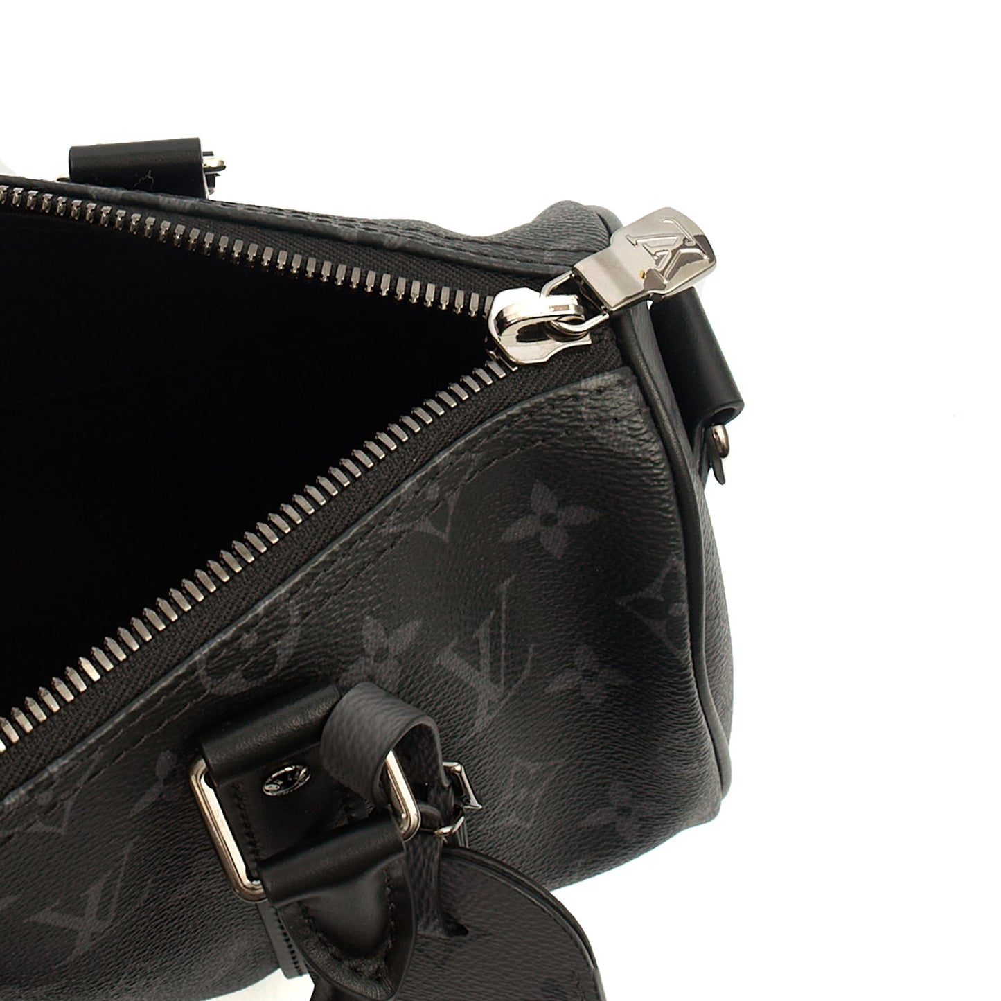 Louis Vuitton Cross Body Keepall 25 Bandouliere in Monogram Eclipse, Canvas — Lifestyle View