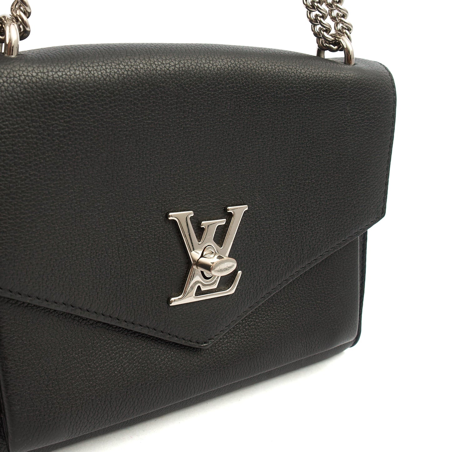 Louis Vuitton Shoulder Bag Mylockme Chain Bag in Black, Calfskin Leather — Lifestyle View