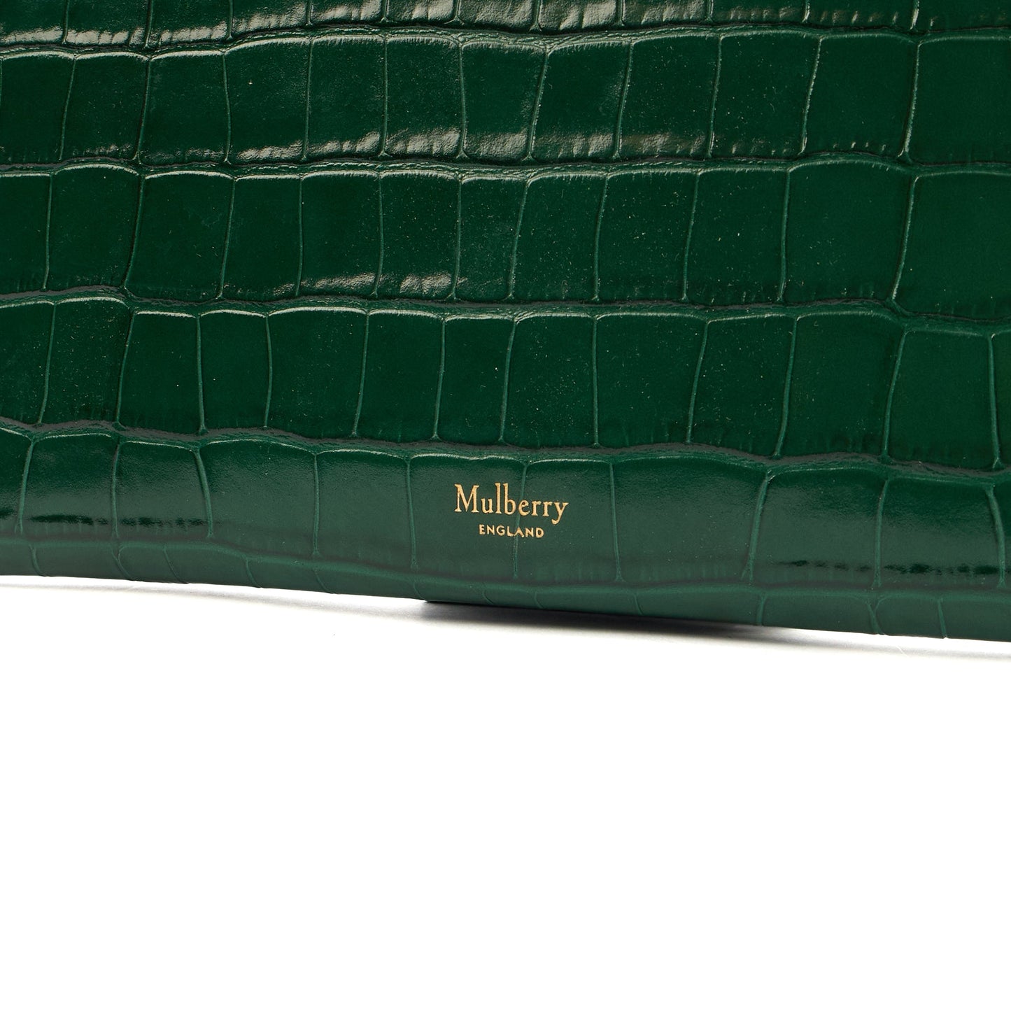 Mulberry Clutch Studded Pouch in Jungle Green, Exotic Effect Leather — Lifestyle View