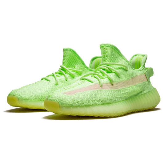 Yeezy Boost 350 V2 'Glow In The Dark' Green — UK 3.5 | EU 36 | US 4 — Side View