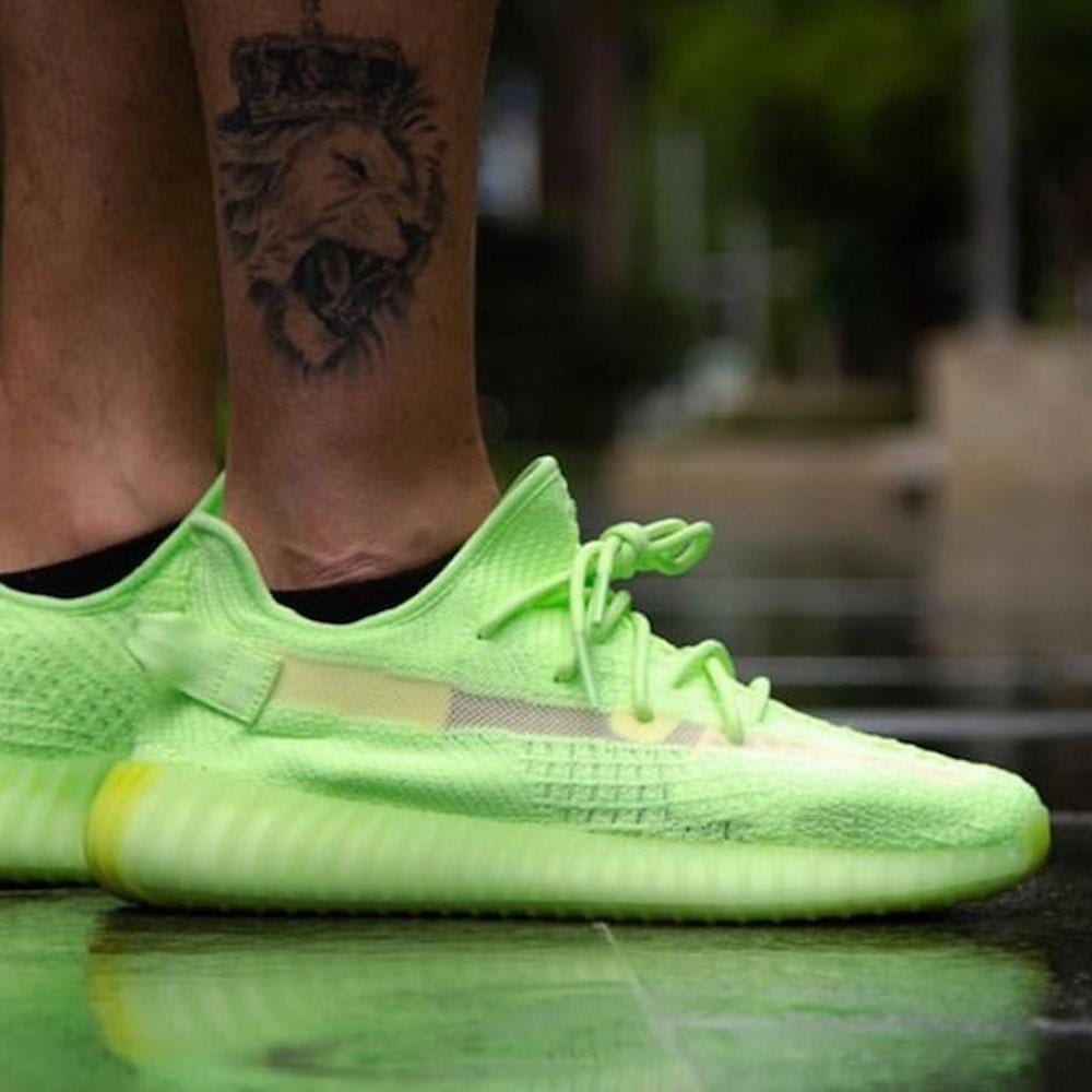 Yeezy Boost 350 V2 'Glow In The Dark' Green — UK 3.5 | EU 36 | US 4 — Alternate View 8