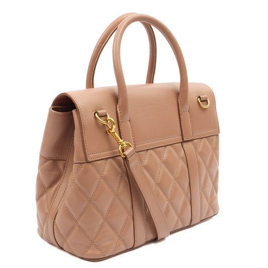 Mulberry Tote Bayswater Backpack in Dark Blush, Calfskin Leather — Side View