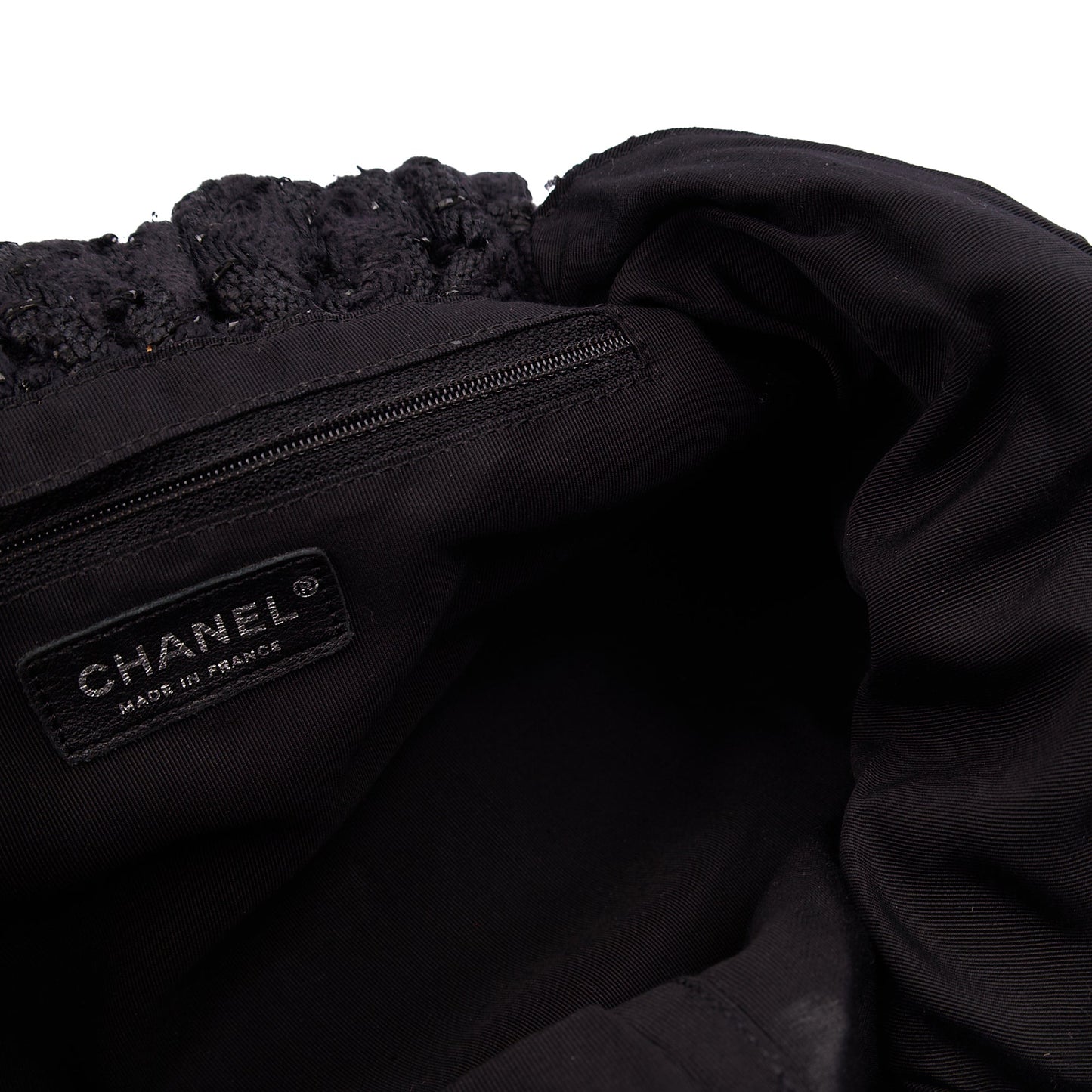 Chanel Top Handle Tweed Top Handle in Black, Fabric — Alternate View 14