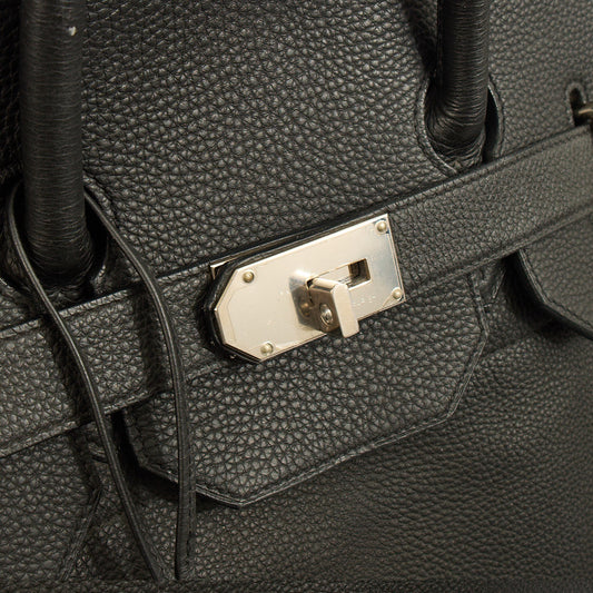 Hermes HAC 60 in Black, Togo Leather — Side View