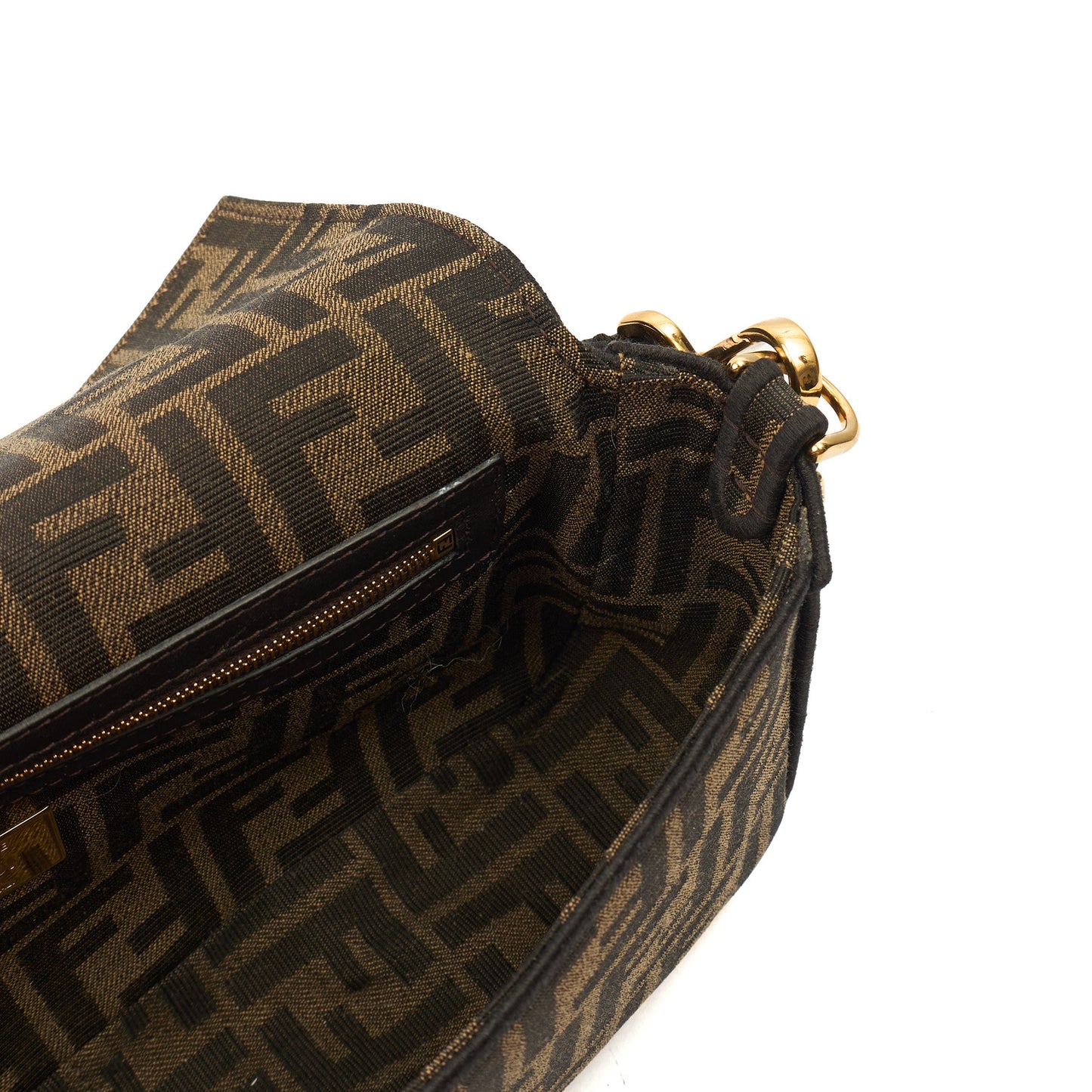 Fendi Shoulder Bag Baguette in Brown Jacquard FF, Canvas — Alternate View 8