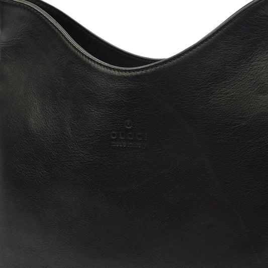 Gucci Tote Bamboo Shoulder in Black, Leather — Side View